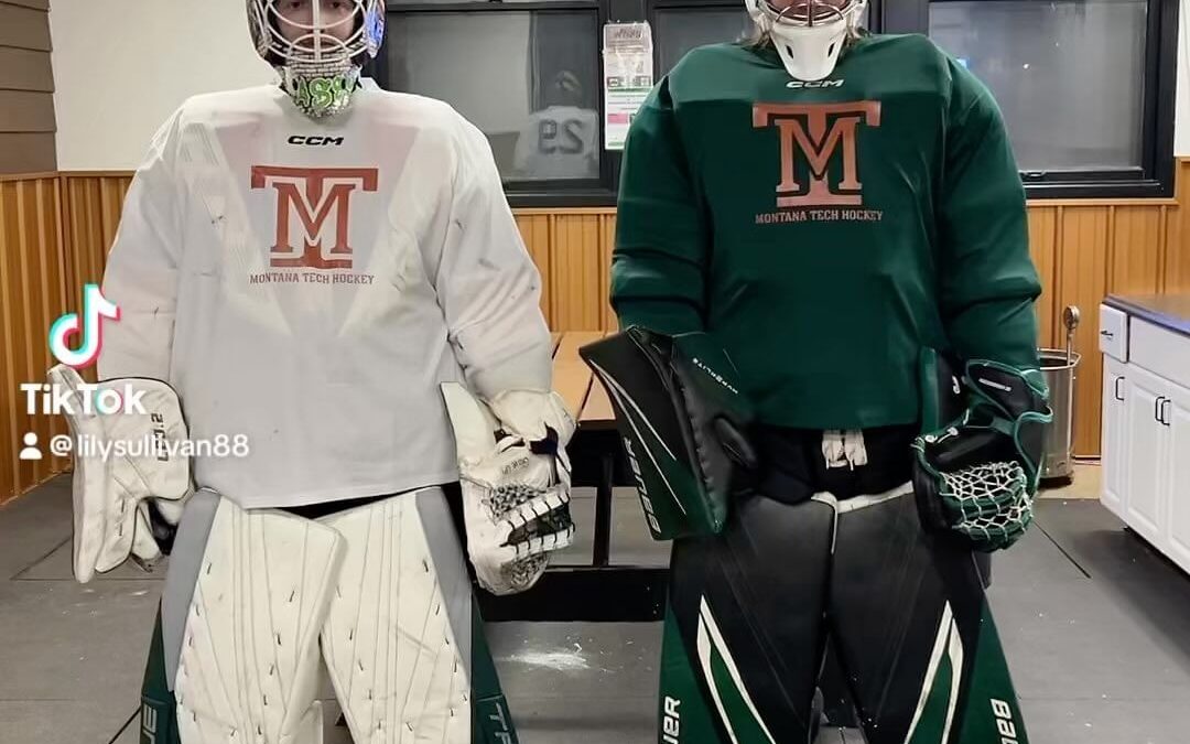 Pre-practice routines look a little different for goalies. Getting loose before we hit the ice 🧊. #GoalieLife